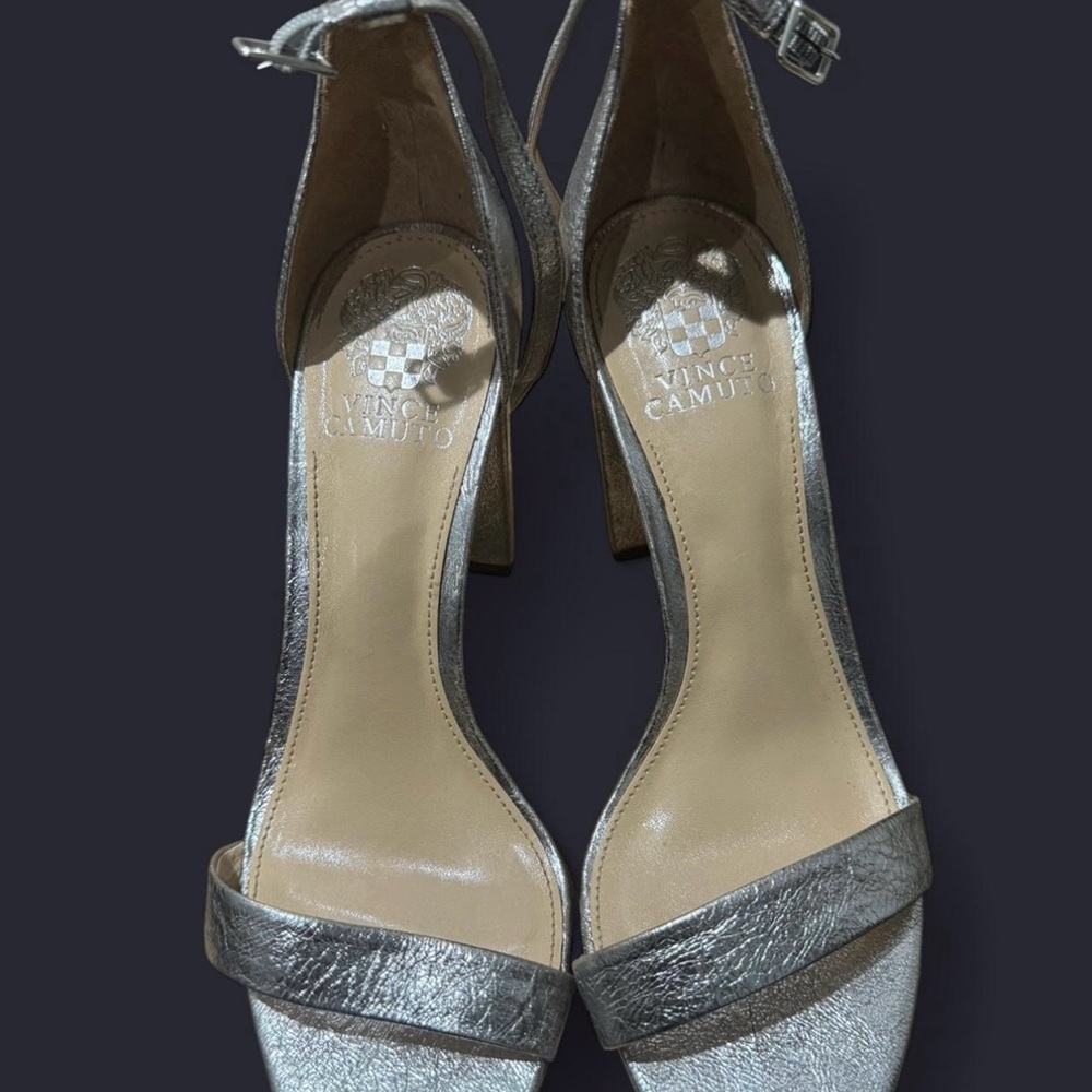 Vince Camuto Metallic Silver Heels